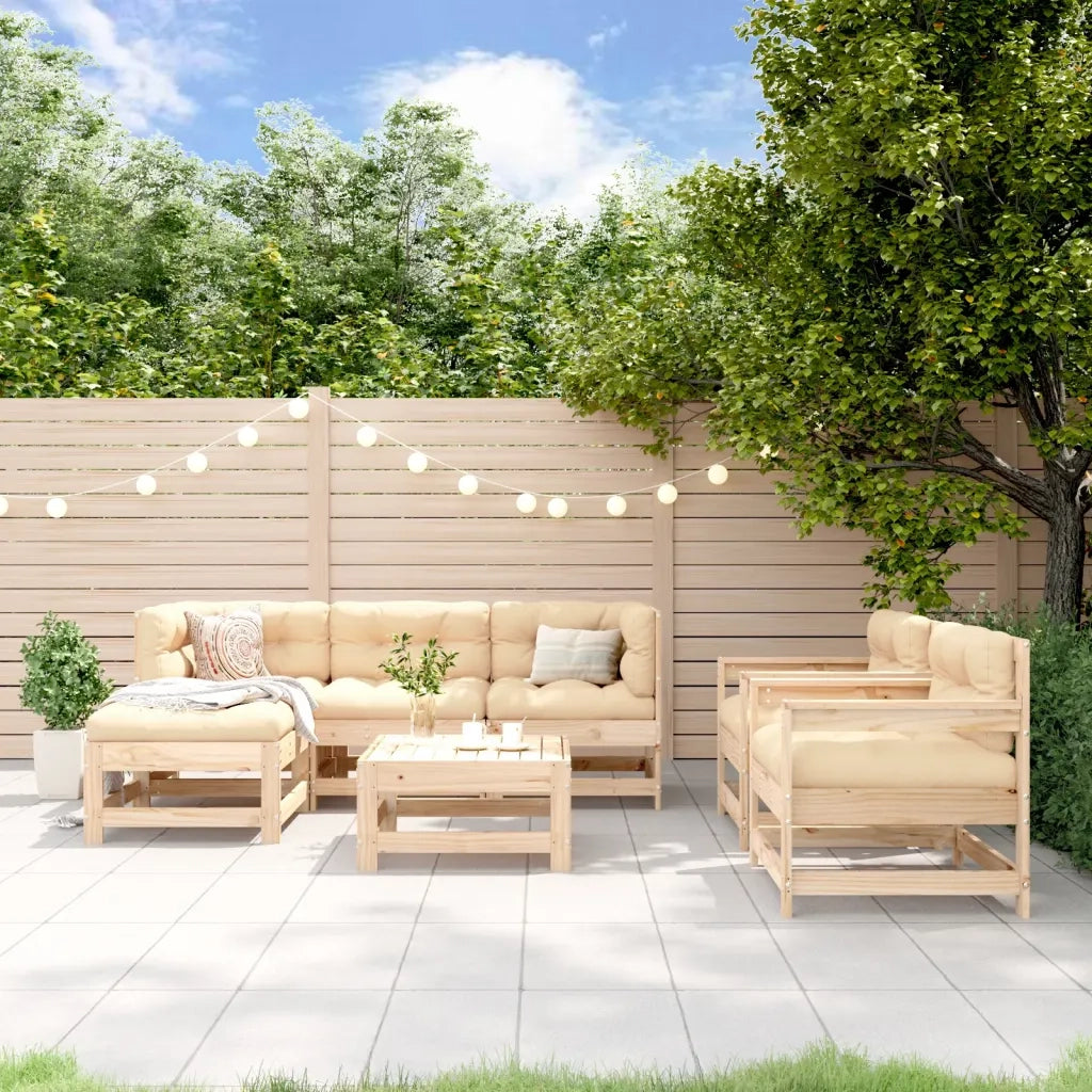 Set Salotto da Giardino 7 pz in Legno Massello di Pino 3186242