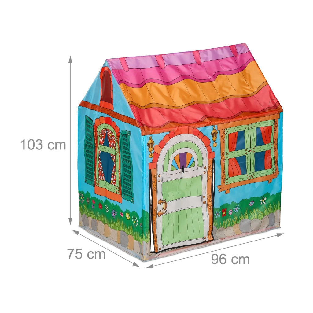 Tenda per bambini design casa di campagna 120 x 120 x 150 cm facile da montare in tessuto bianco 13_0015518