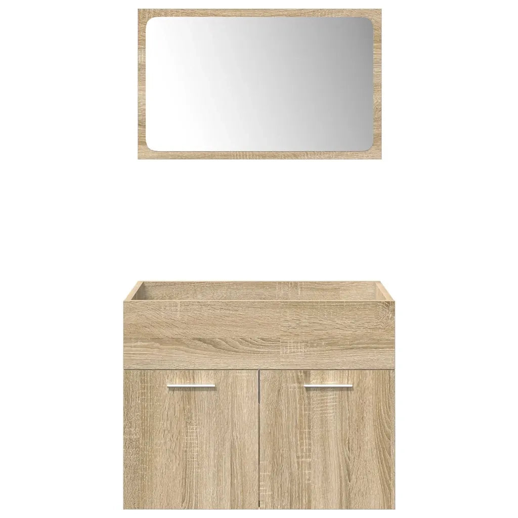 Set Mobili da Bagno 5 pz Rovere Sonoma in Legno Multistrato 3325021
