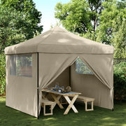 Tendone per Feste Pieghevole Pop-Up con 4 Pareti Tortora 4004930