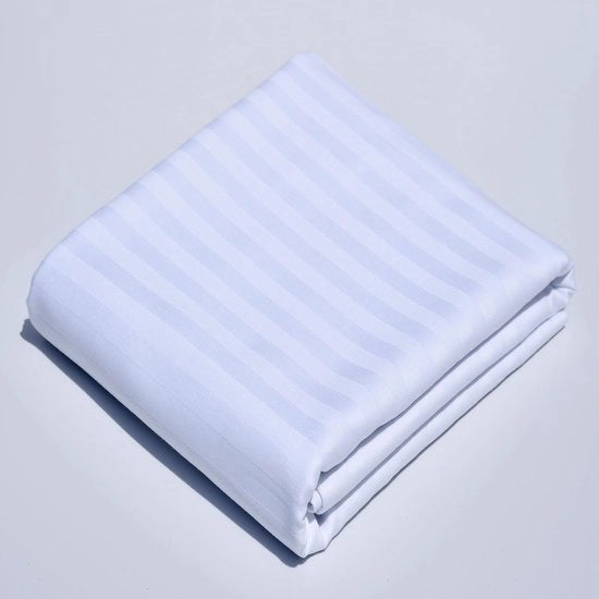 Tessuto damascato 100 cm x 240 cm con strisce per federe e lenzuola, 100% cotone (1 cm bianco, 100 cm)