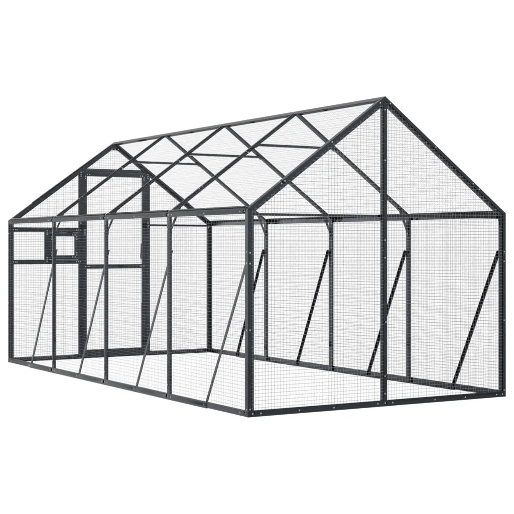 vidaXL Voliera Antracite 1,79x4x1,85 m in Alluminio