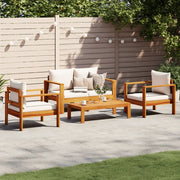 Set Divani da Giardino 4pz con Cuscini Legno Massello di Acacia 3214838