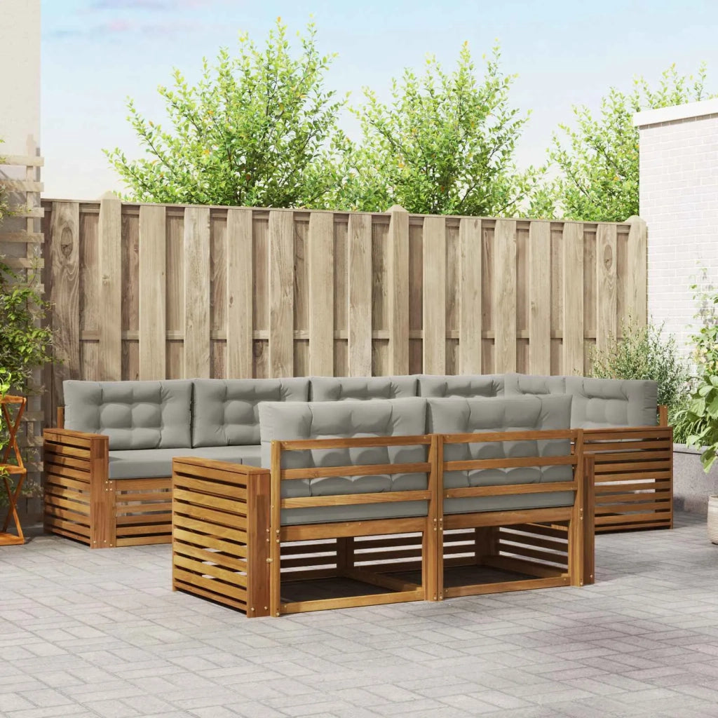 Set di divani da esterno 7 pcs Grigio Naturale e Chiaro 3373626