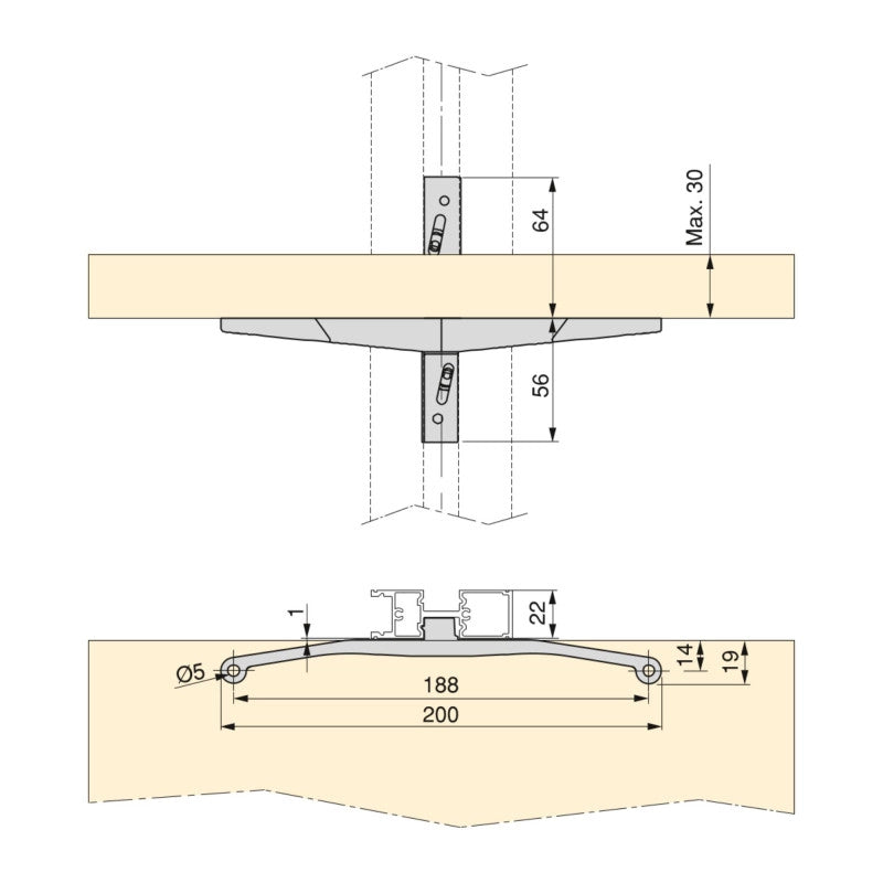 Kit di staffe per 3 ripiani in legno e 1 modulo per struttura Zero, Zama, Verniciato nero testurizzato