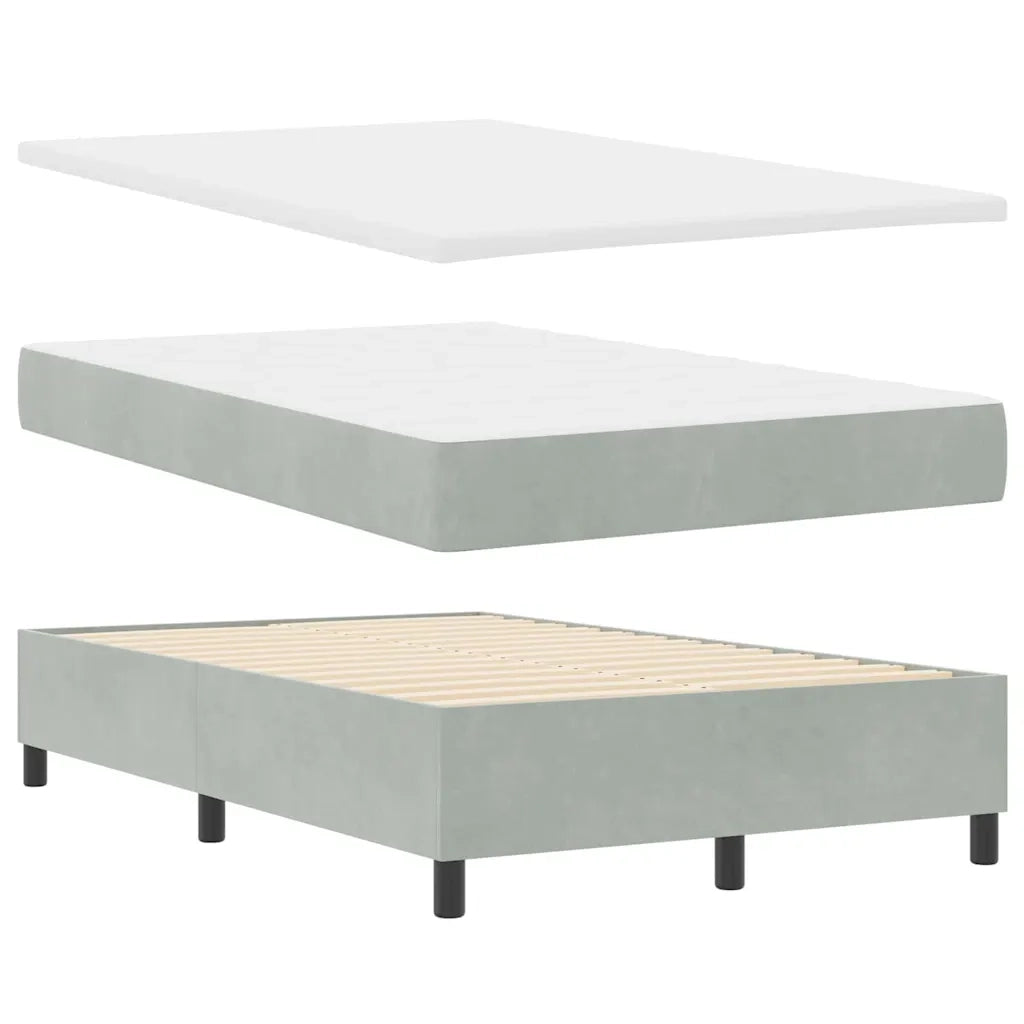 Letto a Sorgente LED Grigio chiaro 120 x 190 cm Tessuto 3343364