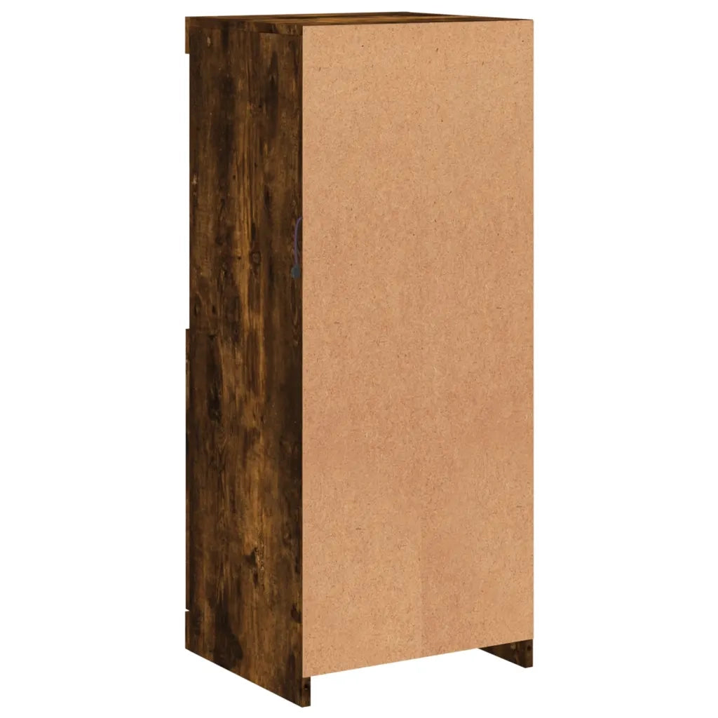 Credenza | Madia | Buffet da pranzo | Armadio da pranzo con Luci LED Rovere Fumo 41x37x100 cm