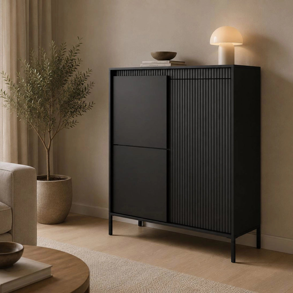 Madia Hatolaro, Credenza 5 Ripiani, 104x40x123h cm Nero