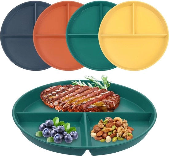 Set di Piatti condivisi indestructibili per bambini e adulti, 4 pezzi