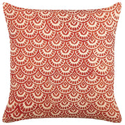 Cuscino decorativo rosso cotone motivo geometrico 45 x 45 cm complementi d'arredo dal design retrò