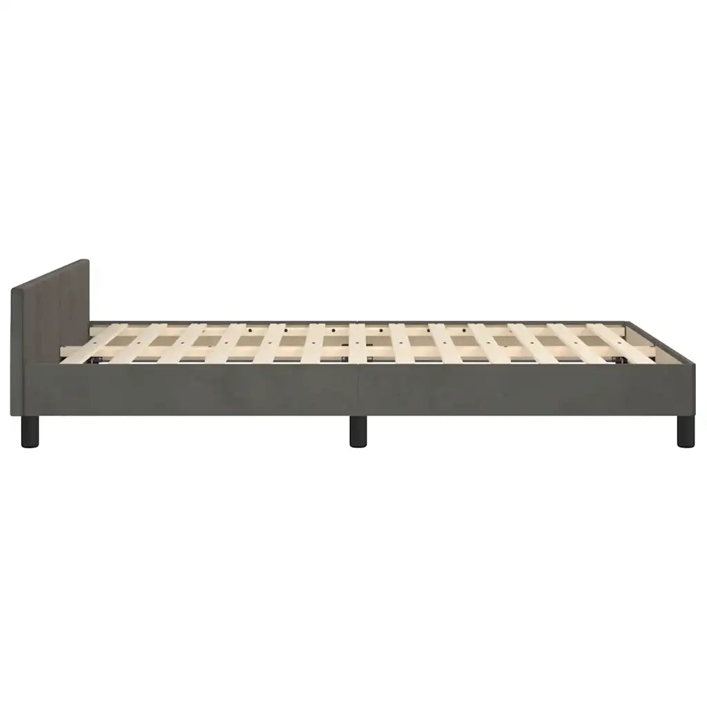 Giroletto senza Materasso Grigio Scuro 120x190 cm Velluto 3270597