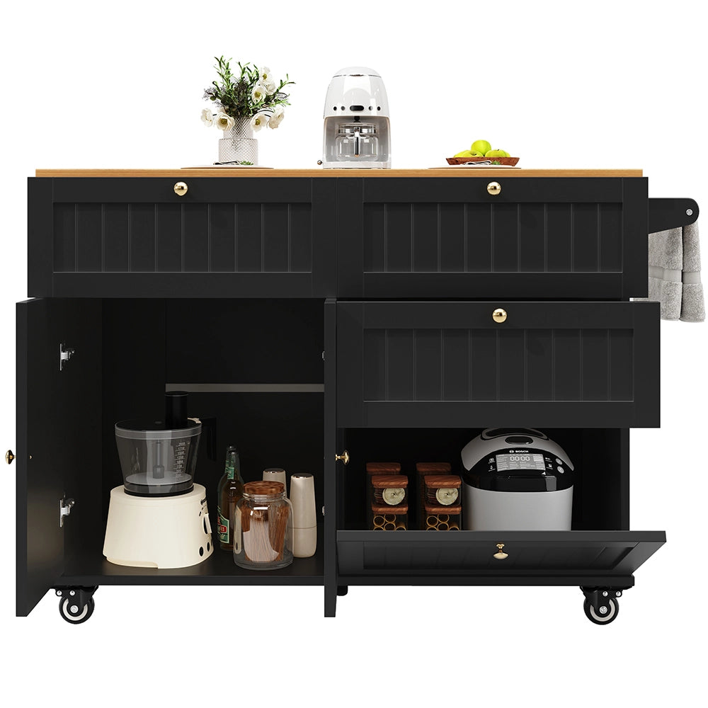 Isola cucina - Xylo - tavolo estensibile grano legno nero