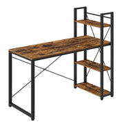 Scrivania per computer lunga 120 cm con ripiani a sinistra o a destra stabile facile da montare per l'ufficio domestico stile industriale marrone 12_0004657
