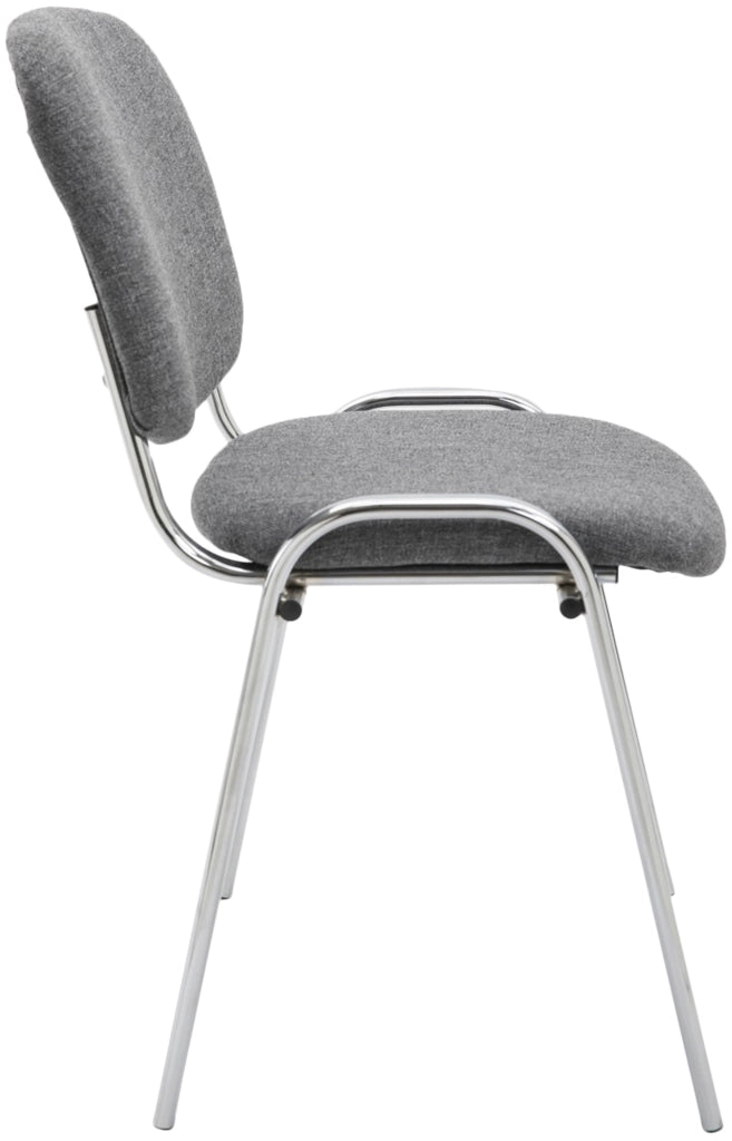 Sedia ospite impilabile KEN in tessuto grigio