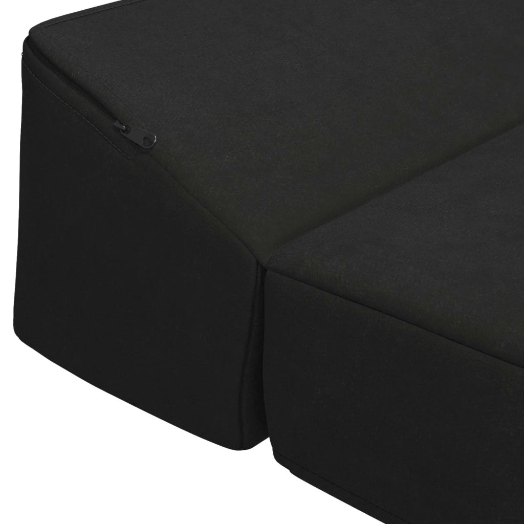 Divano Letto Pieghevole Nero 200 x 70 x 10 cm Velluto