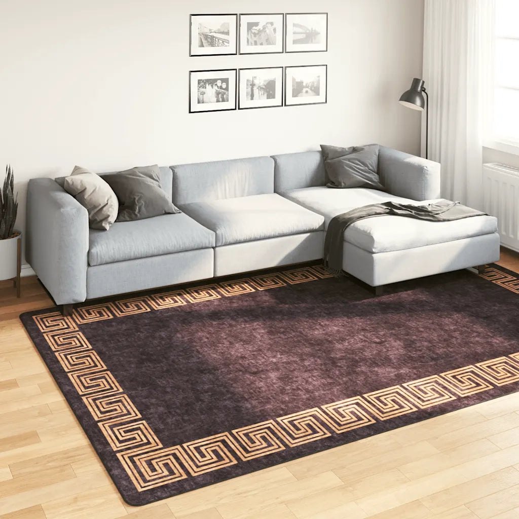 Tappeto Lavabile 190x300 cm Nero e Oro 337932