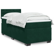 vidaXL Giroletto a Molle con Materasso Verde Scuro 80x200 cm Velluto