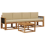 Set di divani da esterno con cuscino 4 pcs Naturale