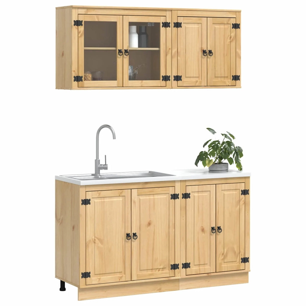 Armadietto con porta SKI 4 pcs Marrone Miele Pino massello