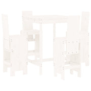 Set Bar da Giardino 5 pz | Set Salotto da Giardino Bianco in Legno Massello di Pino