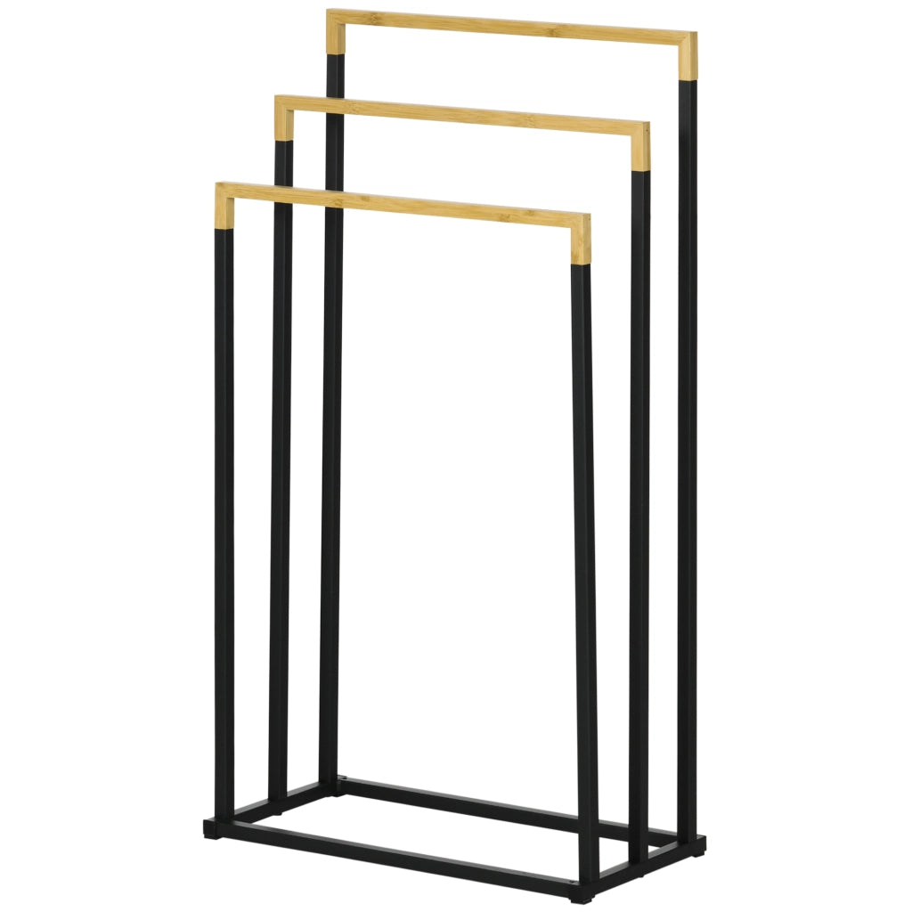 Scala Porta Asciugamani ¨C Zephmum ¨C Bamb¨´ Nero 45x22.5x86 cm