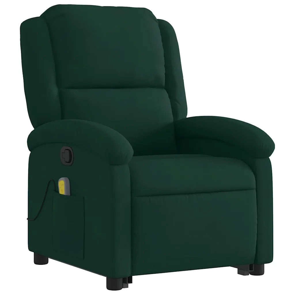 Poltrona Alzapersona Reclinabile Verde Scuro in Velluto 3204313
