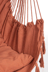 Amaca Sedia Sospesa da Giardino 100x130 cm in Poli-Cotone Juan Terracotta