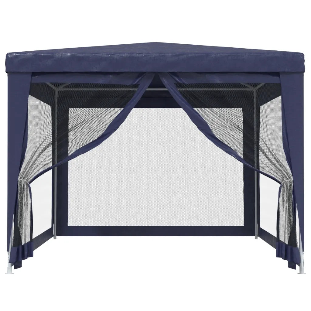 Tenda per Feste con 4 Pareti Laterali in Rete Blu 3x4 m HDPE 319232
