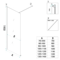 Parete Doccia Rea Flexi Grey / Brush Gold 130