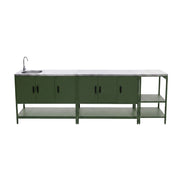 Modulo cucina da esterno in acciaio inossidabile, 3 moduli, verde