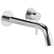 Rubinetto miscelatore in ottone per lavabo a parete monocomando Argento