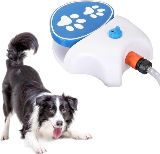 Fontana per animali a pedale attivata con acqua potabile - Rifornimento immediato - Dispensatore per animali - Facile da usare - Esterno - Fontana per animali