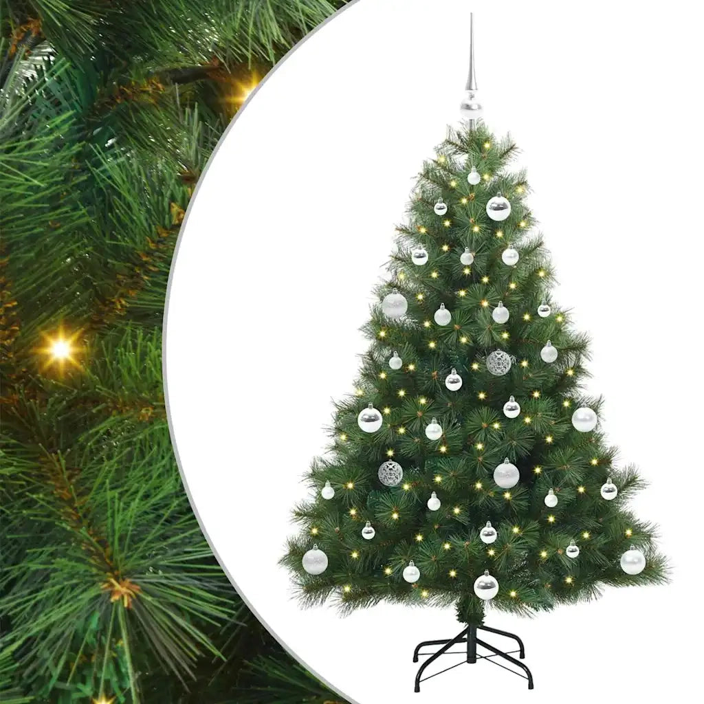 Albero di Natale | Decorazioni natalizie artificiale con 150 LED Verde 150 cm PE e PVC