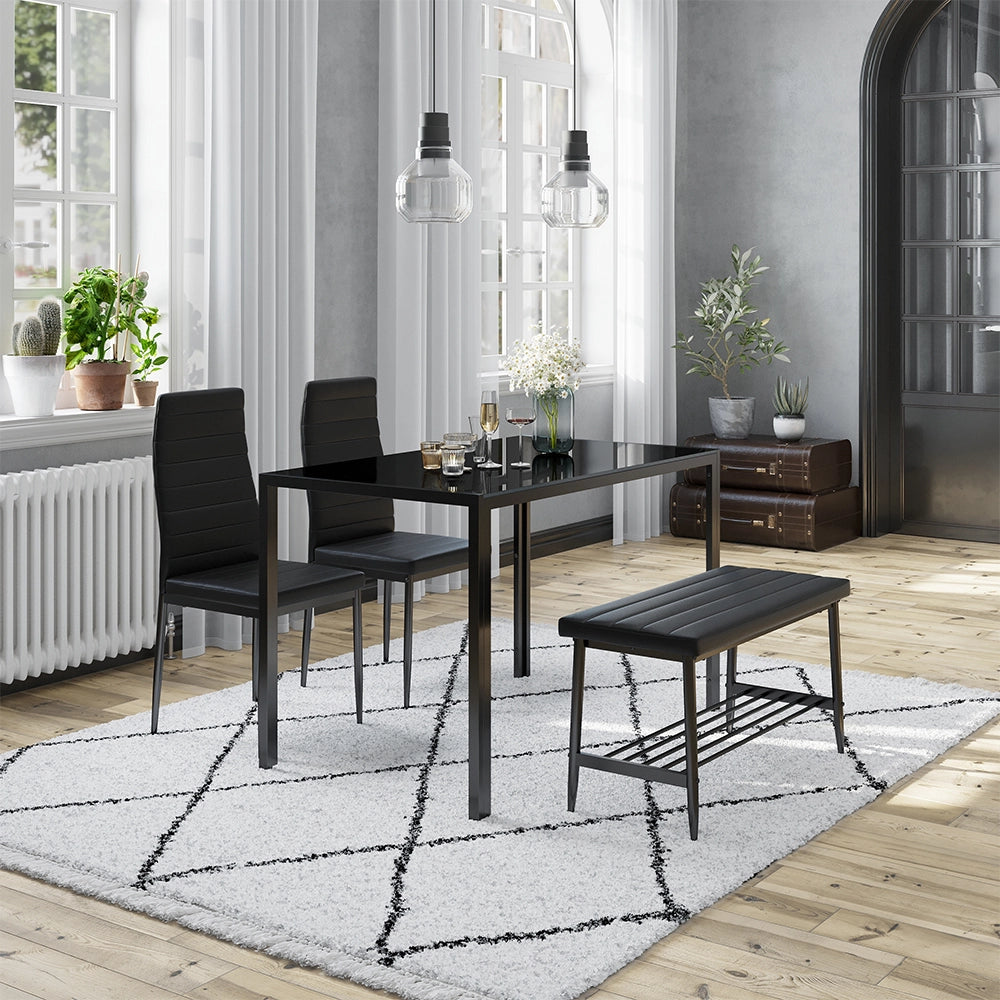 Vicco Set di tavoli da pranzo Nero 120 x 70 cm Set di 4 pezzi