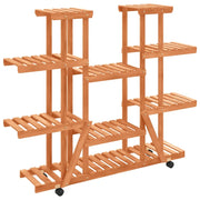 Portavasi/fioriera con ruote 110 x 25 x 115 cm legno massello di abete marrone 02_0045226