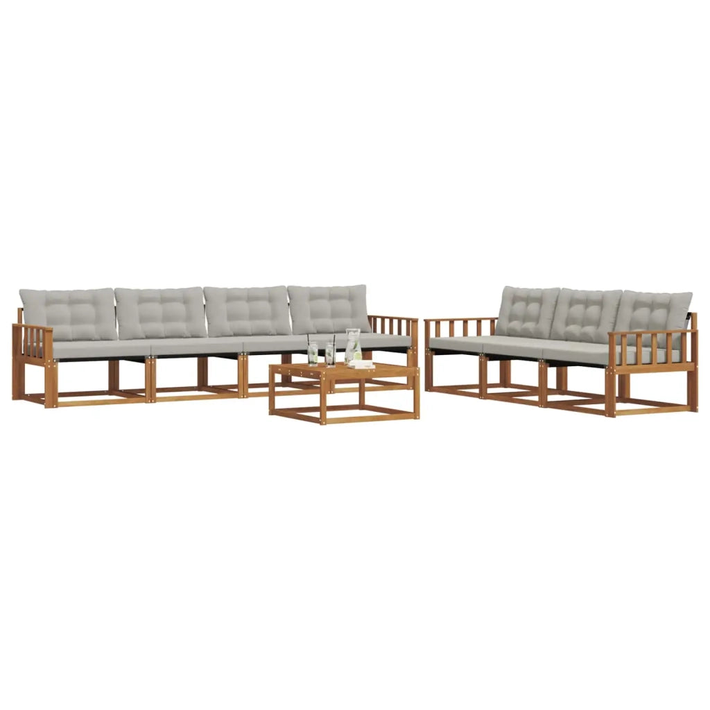 Set di divani da esterno 8 pcs Grigio Naturale e Chiaro 3369262