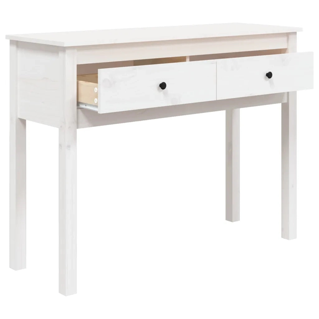 Tavolo Consolle | Tavolo d'Ingresso Bianco 100x35x75 cm in Legno Massello di Pino