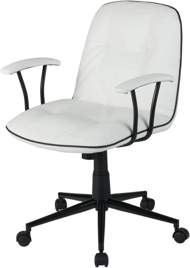 Sedia da Ufficio Ergonomica, con Altezza Regolabile e Funzione di Inclinazione, Poltrona da Ufficio Girevole con Braccioli Imbottiti, Ruote Fluide, Capacità 112 kg, per Ufficio a Casa (Grigio)