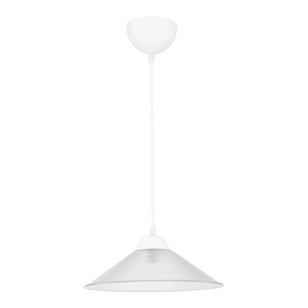 Lampadario lampada a sospensione plastica altezza 48 cm attacco E27 bianco/trasparente 03_0007498