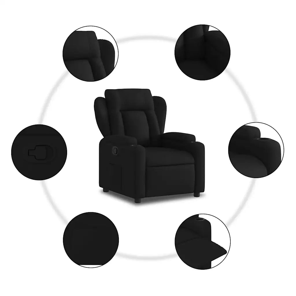 Divano Sedia-Poltrona reclinabile in tessuto nero 273676