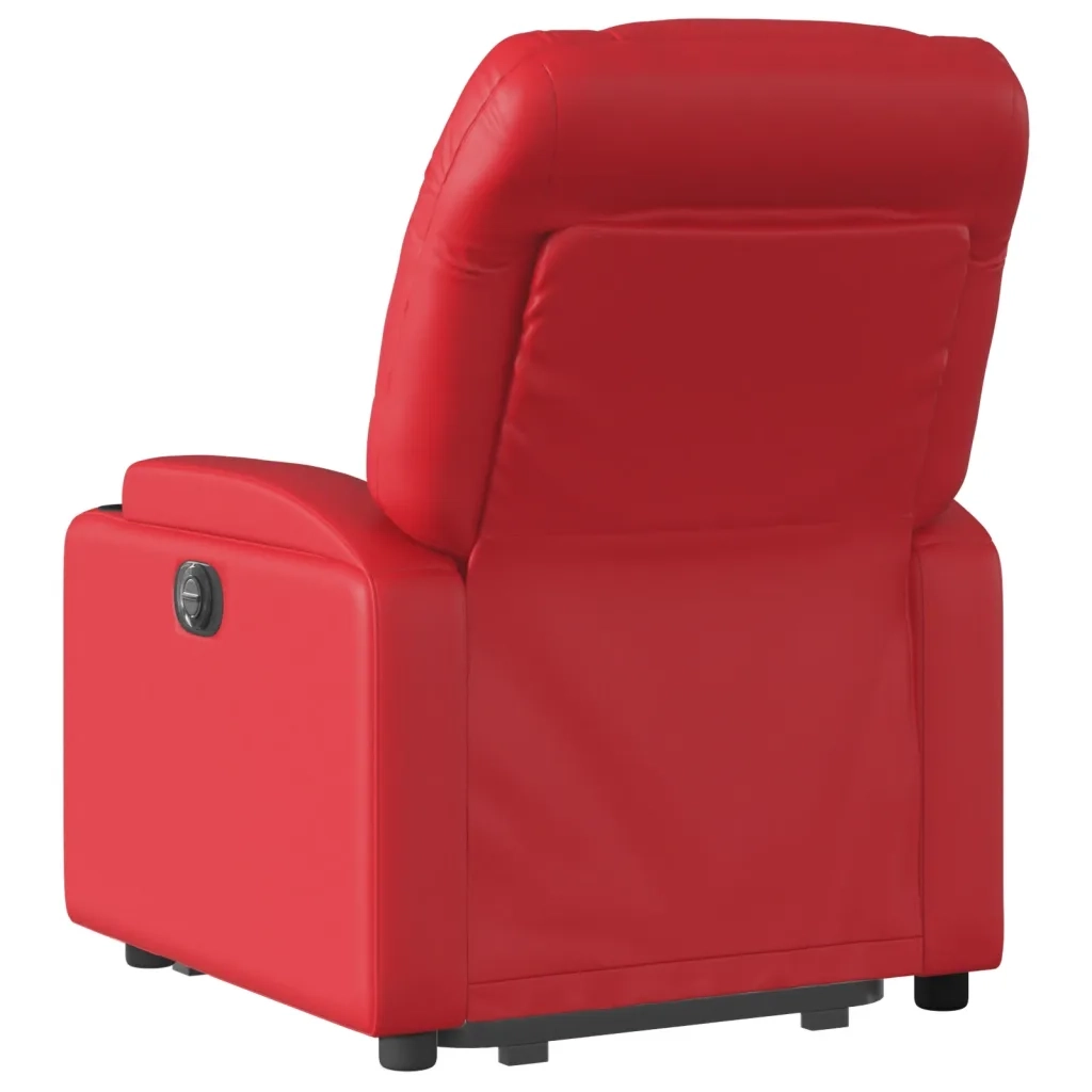Poltrona Alzapersona Reclinabile Rosso in Similpelle