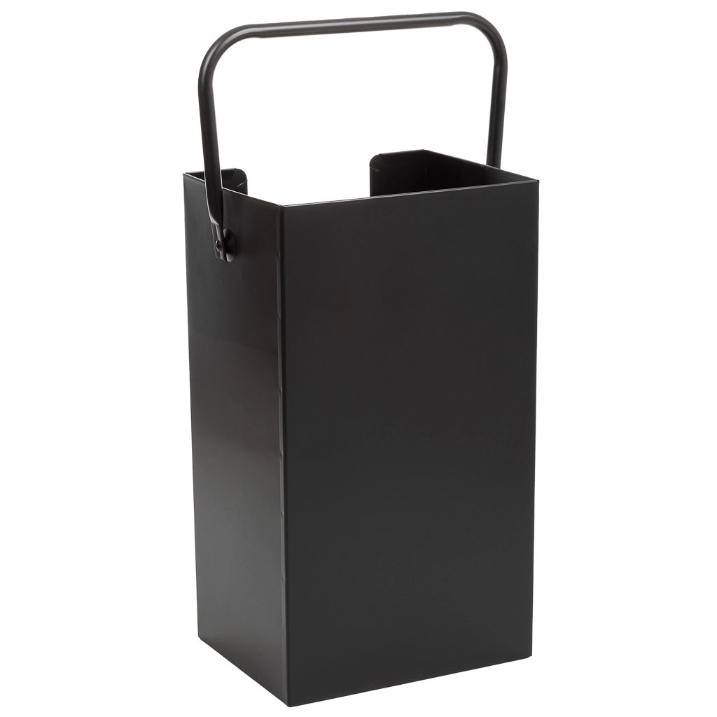 Portalegno da camino in metallo con manico nero 37x18x42h