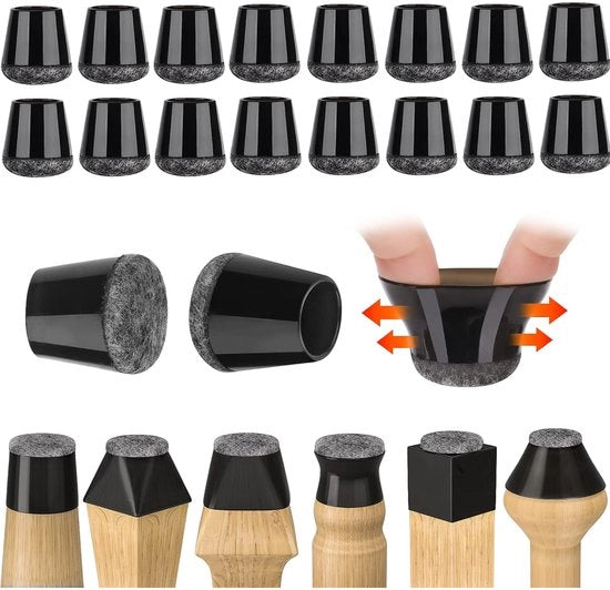 32 pezzi di coppe per gambe molto elastiche in materiale TPR per gambe rotonde, quadrate e prismatica - coppe per protezione del pavimento per sedie e tavoli