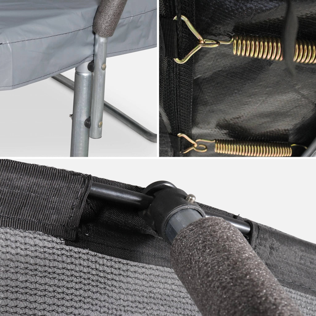 Tappeto elastico e kit accessori con rete di protezione interna,