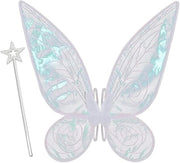 Set per Bambini con Ali - Asta per Bambini - Costume con Ali per Bambini - Leggero - Organza - Facile da Indossare