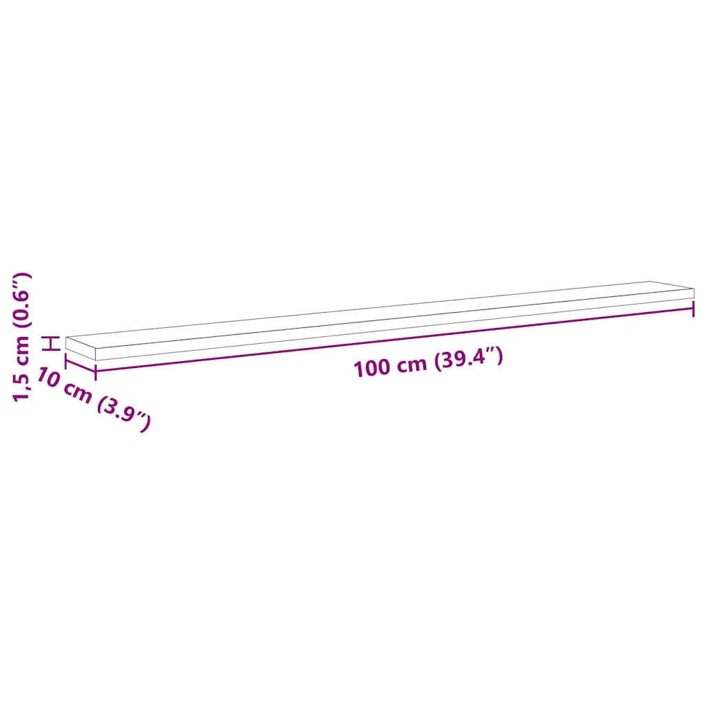 vidaXL Scaffale 4 pcs Marrone 100 x 10 x 1.5 cm Legno multistrato