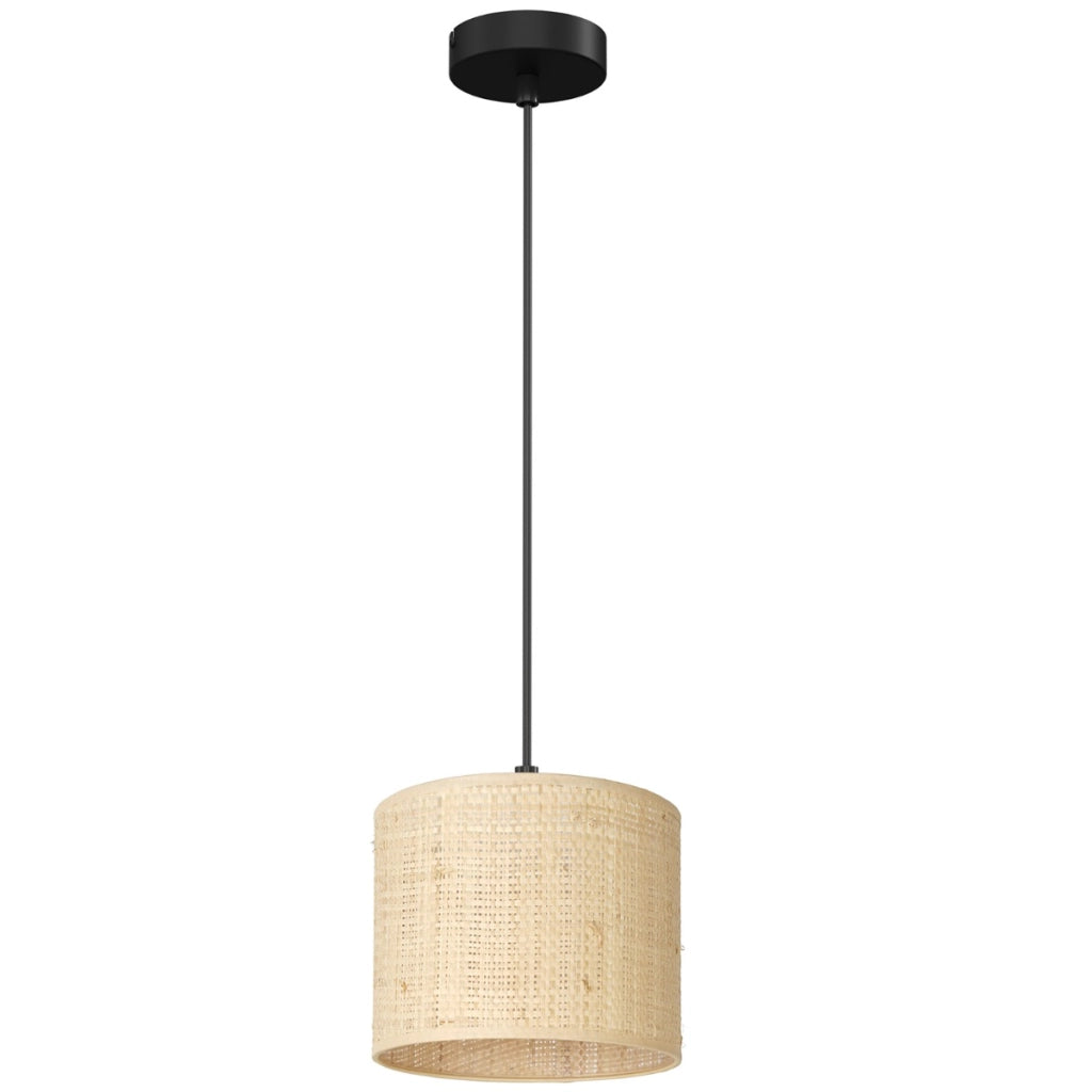 Lampada a sospensione rattan crema/nero Ø18 E27 Luminex