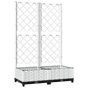 Fioriera | Cassetta per fiori | Vaso da Giardino con Graticcio Bianco 80x40x121,5 cm PP