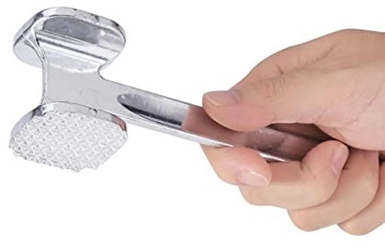 Friggitrice per Carne - Resistente al Calore - Progettata a Doppia Faccia - Maniglia Comoda - Materiale in Alluminio Sicuro - Facile da Pulire - Tenderizzatore per Carne