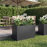 Vaso da giardino Nero 80 x 30 x 40 cm Acciaio laminato a freddo 8005582